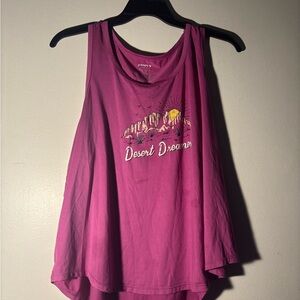 Desert Dreamer Sleeveless Tank Top - Magenta and shorts